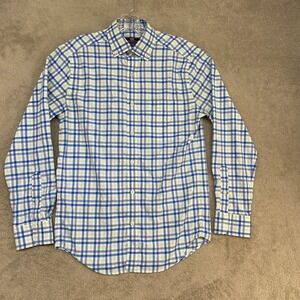 Vineyard Vines Shirt Mens XS White Blue Murray Classic Nylon Plaid Performance